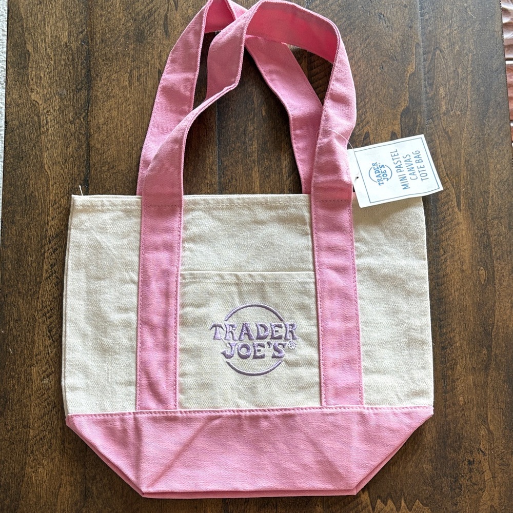 Trader Joe’s Designer Pink Canvas Mini Tote Bag